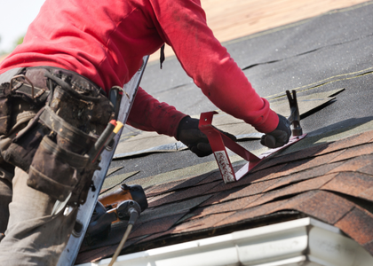 Professional roof repair work in Dallas